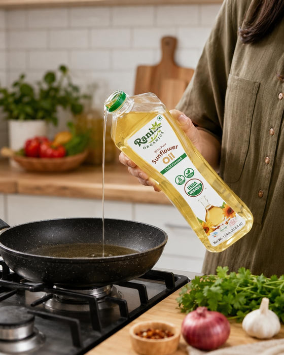 Rani Organic Sunflower Oil 33.8 Ounce (1 Liter) Cold Pressed ~ 100% Natural | NON-GMO | Kosher | Vegan | Gluten Free | Indian Origin | USDA Certified Organic