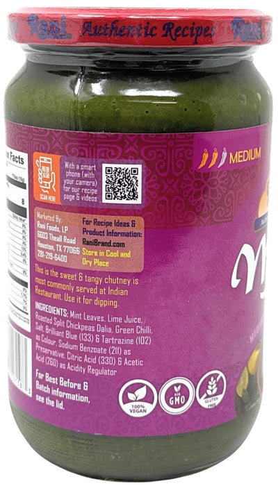 Rani Mint Chutney (Podina) 26.4oz (750g) Bulk Glass Jar, Ready to Eat ~ Vegan | Gluten Free | NON-GMO | Kosher | No Colors | Indian Origin