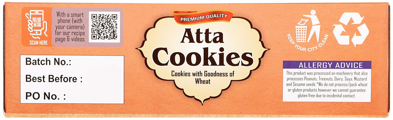 Rani Atta Cookies (Cookies with the Goodness of Wheat) 14oz (400g) Pack of 3+1 FREE, Premium Quality Indian Cookies ~ Vegan | Non-GMO | Indian Origin