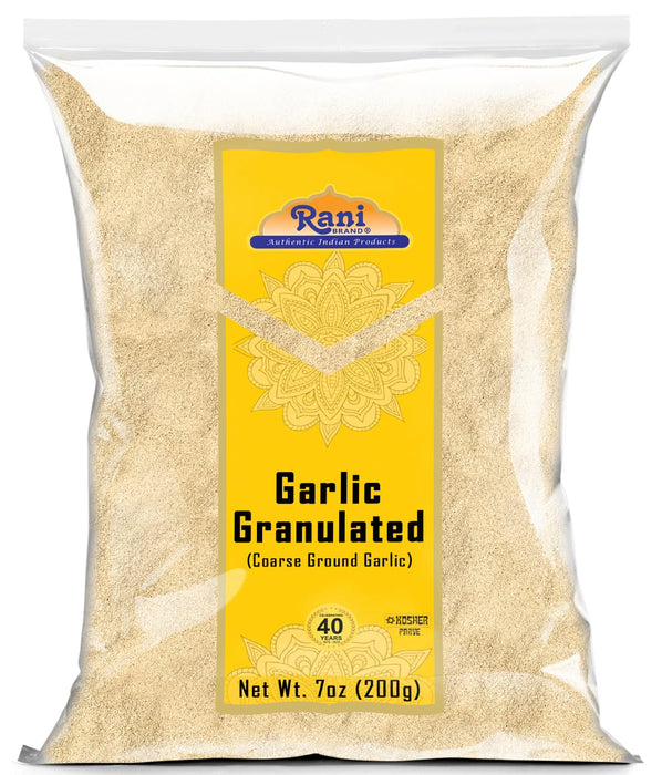 Rani Granulated Garlic (Coarse Ground Garlic) 7oz (200g) ~ All Natural | Gluten Friendly | Vegan | NON-GMO | Kosher | No Salt or fillers | Product of USA