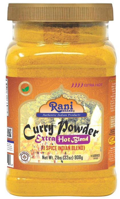 Rani Curry Powder EXTRA HOT Natural 11-Spice Blend 32oz (2lbs) 908g PET Jar ~ Salt Free | Vegan | Gluten Friendly | NON-GMO | Kosher