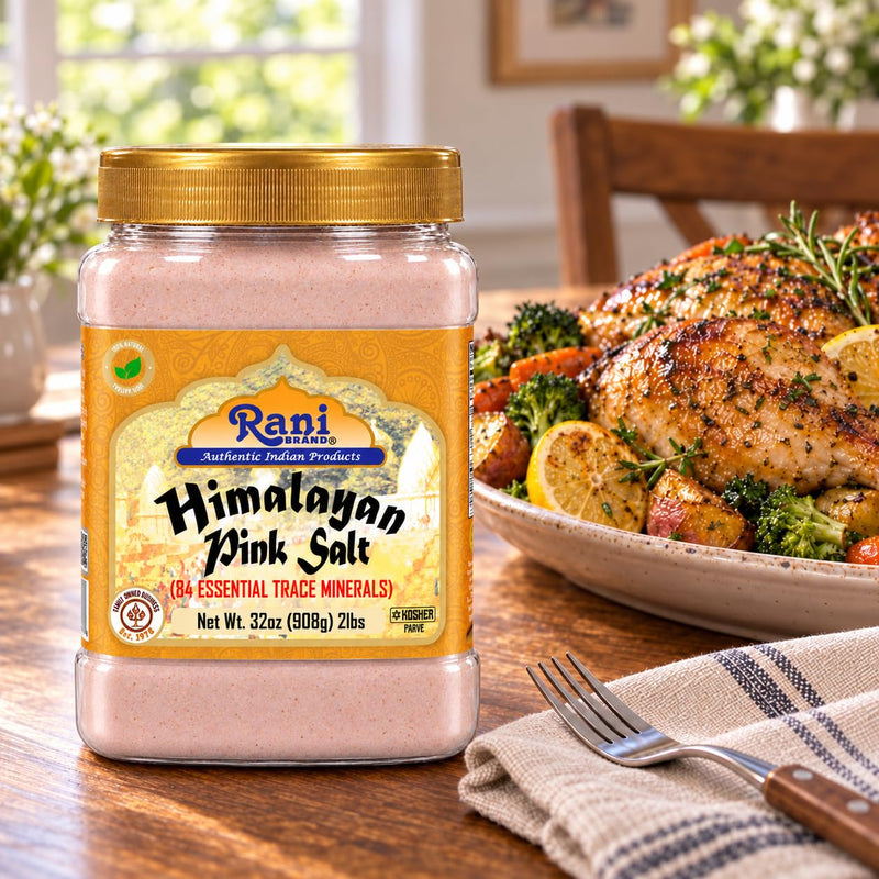 Rani Himalayan Pink Salt Powder (84 Essential Trace Minerals) 32oz (2lbs) 908g PET Jar ~ Natural | Vegan | Gluten Friendly | NON-GMO