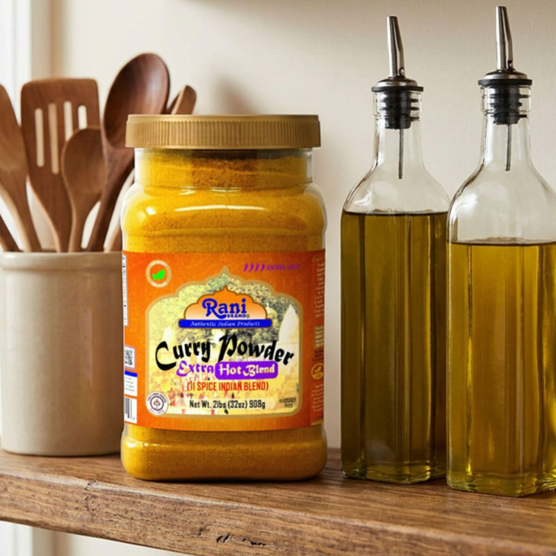 Rani Curry Powder EXTRA HOT Natural 11-Spice Blend 32oz (2lbs) 908g PET Jar ~ Salt Free | Vegan | Gluten Friendly | NON-GMO | Kosher