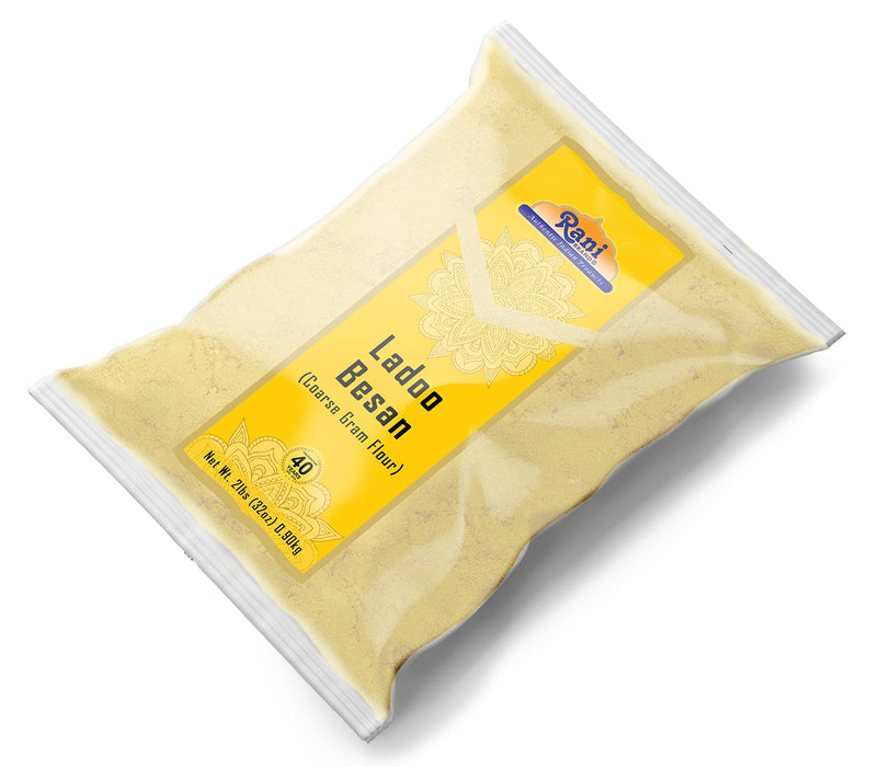 Rani Ladoo Besan (Coarse Gram Glour) 32oz (2lbs) 908g ~ All Natural | Vegan | Gluten Friendly | NON-GMO |Kosher | Indian Origin