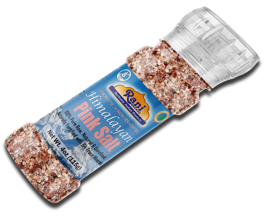 Rani Himalayan Pink Salt Granules (84 Essential Trace Minerals) 4oz (115g) Grinder Bottle~ All Natural | Vegan | Gluten Friendly | NON-GMO | Kosher
