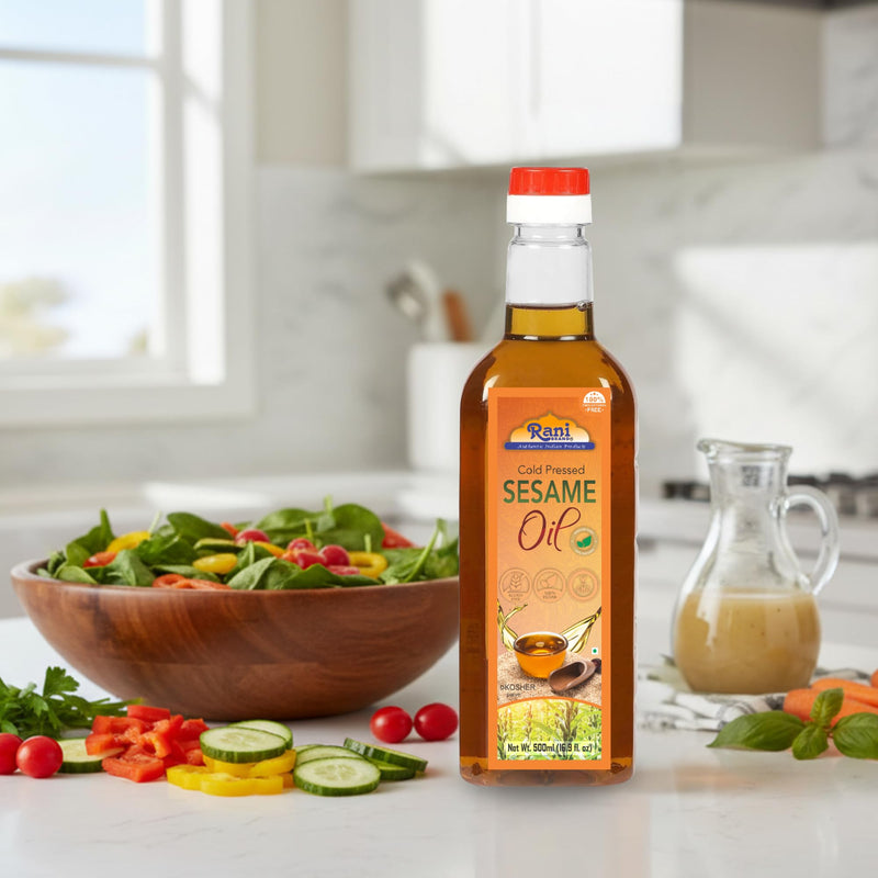 Rani Sesame Oil 16.9 Ounce (500ml) Cold Pressed | 100% Natural | NON-GMO | Kosher |  Vegan | Gluten Free