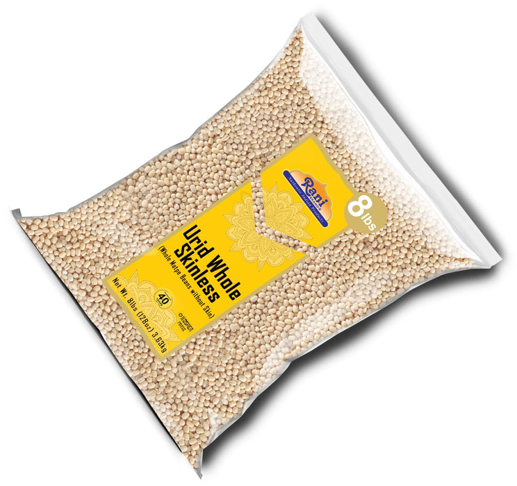 Rani Urid/Urad Gota White (Matpe Beans Skinless) Indian Lentils 128oz (8lbs) 3.63kg Bulk ~ All Natural | Gluten Friendly | NON-GMO | Vegan | Indian Origin