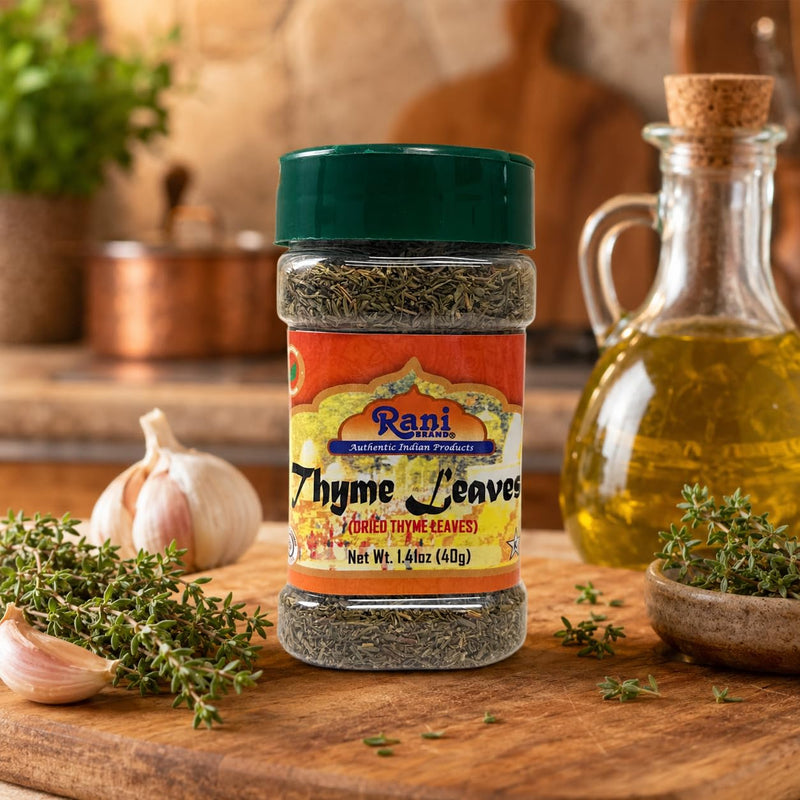 Rani Dried Thyme Leaves 1.94oz (55g) PET Jar ~ All Natural | Gluten Friendly | NON-GMO | Kosher | Vegan | Indian Origin