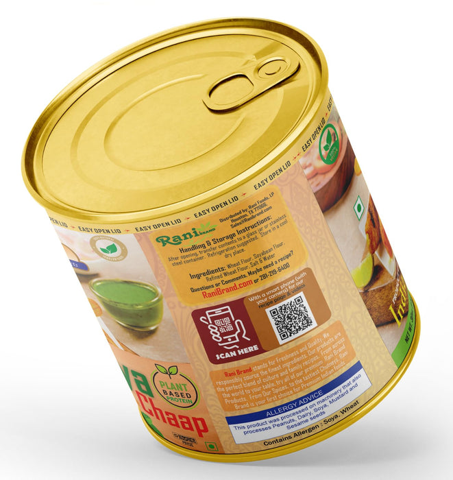 Rani Soya Chaap (Plant Based Protein) 30oz (1.875lbs) 850g, Pack of 6 ~ Easy Open Lid | All Natural | Vegan | No Colors | NON-GMO | Kosher | Indian Origin | Soy Based Meat Substitute