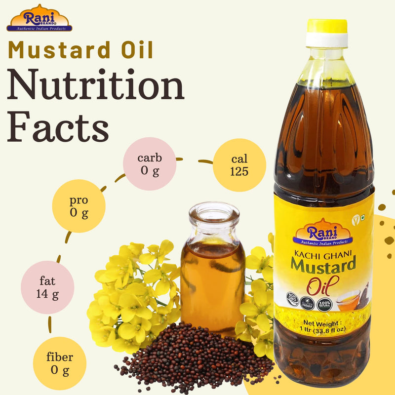 Rani Mustard Oil (Kachi Ghani) 169 Ounce (5 Liter) Pack of 2, NON-GMO | Gluten Free | Kosher | Vegan | 100% Natural