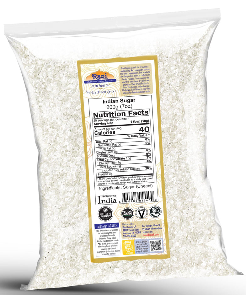 Rani Indian Sugar Khand (Khandsari) 7oz (200g) ~ All Natural | Gluten Friendly | Vegan | NON-GMO | Kosher | Indian Origin