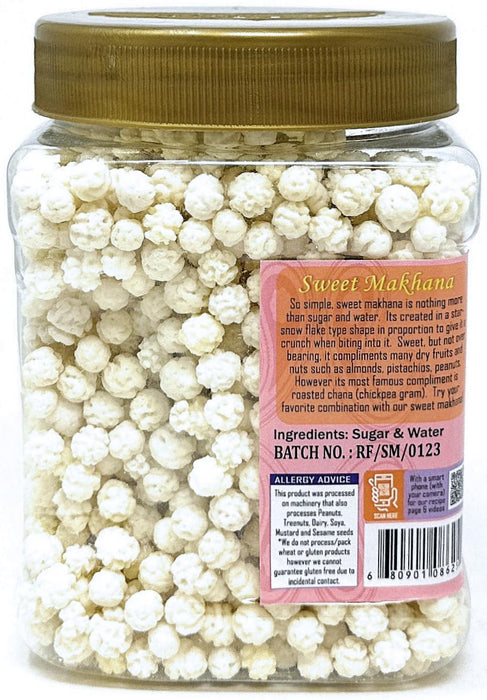 Rani Sweet Makhana (Sugar Candy) 17.5oz (1.1lbs) 500g PET Jar ~ All Natural | Vegan | No Preservatives | Gluten Friendly | Indian Origin | Ready to Eat