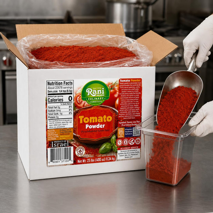 Rani Tomato Powder (Pure Dehydrated Tomato Base) 400oz (25lbs) 11.34kg Bulk Box ~ Gluten Free | NON-GMO | Kosher | Vegan | Sodium Free | Product of Israel