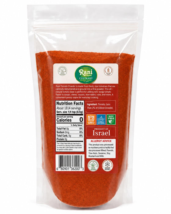 Rani Tomato Powder (Pure Dehydrated Tomato Base) 32oz (2lbs) 908g ~ Gluten Free | NON-GMO | Kosher | Vegan | Sodium Free | Product of Israel