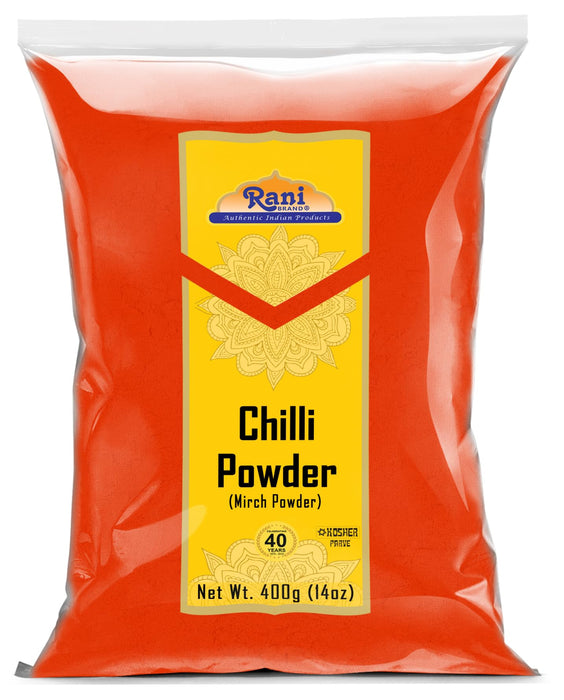 Rani Chilli Powder (Mirchi) Ground Indian Spice 14oz (400g) ~ All Natural, Salt-Free | Vegan | No Colors | Gluten Friendly | NON-GMO | Kosher | Indian Origin