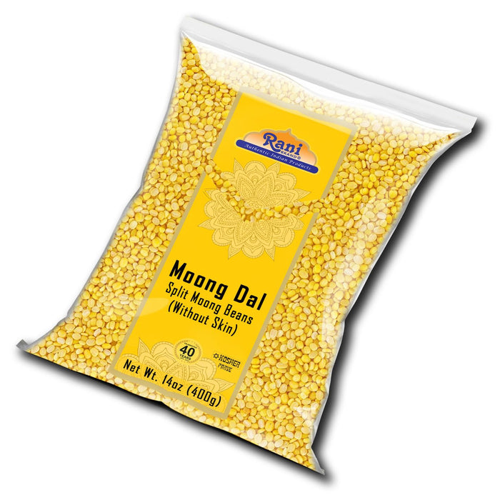 Rani Moong Dal (Split Mung Beans Without Skin) Lentils Indian 14oz (400g) ~ All Natural | Gluten Friendly | Non-GMO | Kosher | Vegan | Indian Origin