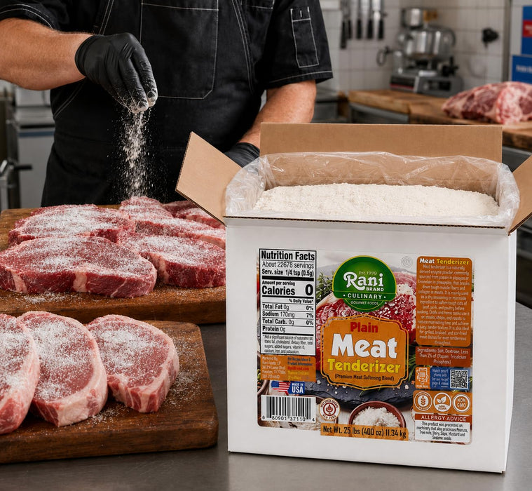 Rani Plain Meat Tenderizer (Premium Meat Softening Blend) 400oz (25lbs) 11.34kg Bulk Box ~ Gluten Free | NON-GMO | Kosher | Vegan | Product of USA