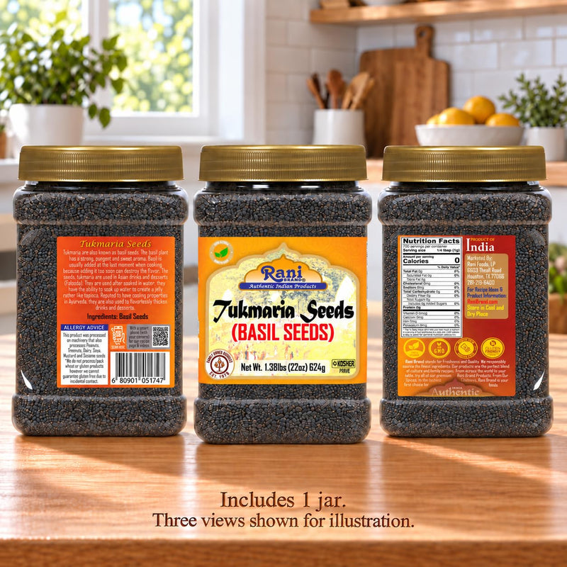 Rani Tukmaria  (Natural Holy Basil Seeds) {4 Sizes Available}