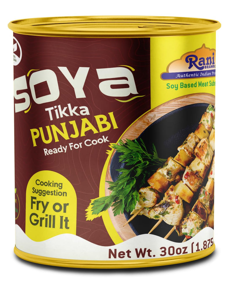 Rani Soya Tikka Punjabi 30oz (1.875lbs) 850g, Pack of 2, Ready for Cook ~ Easy Open Lid | All Natural | Vegan | No Colors | NON-GMO | Kosher | Indian Origin | Soy Based Meat Substitute