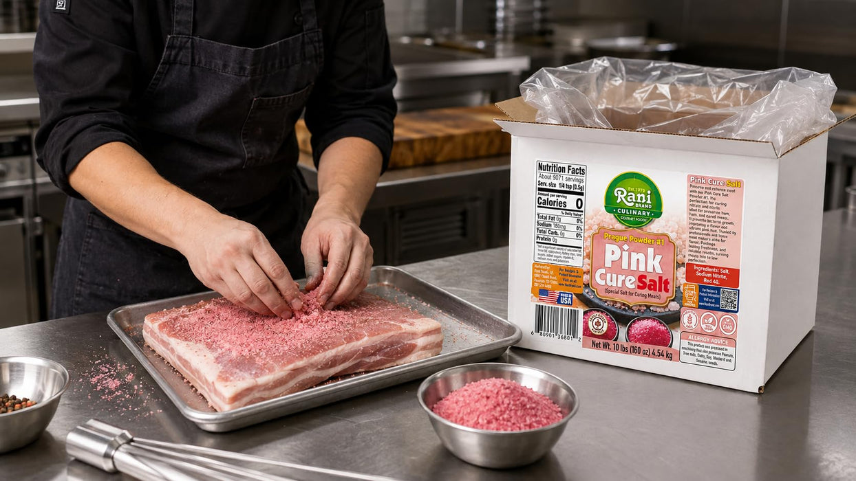 Rani Pink Cure Salt (Special Salt for Curing Meats) 160oz (10lbs) 4.54kg Bulk Box ~ Gluten Free | NON-GMO | Kosher | Vegan | Product of USA