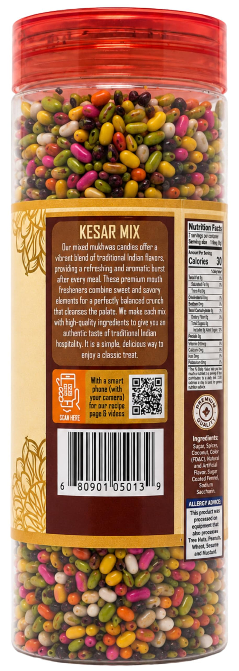 Rani Kesar Mix (Premium Mouth Freshener) 7oz (200g) PET Jar, After meal Candy ~ Indian Tasty Treats | Vegan | Gluten Friendly | NON-GMO | Indian Origin