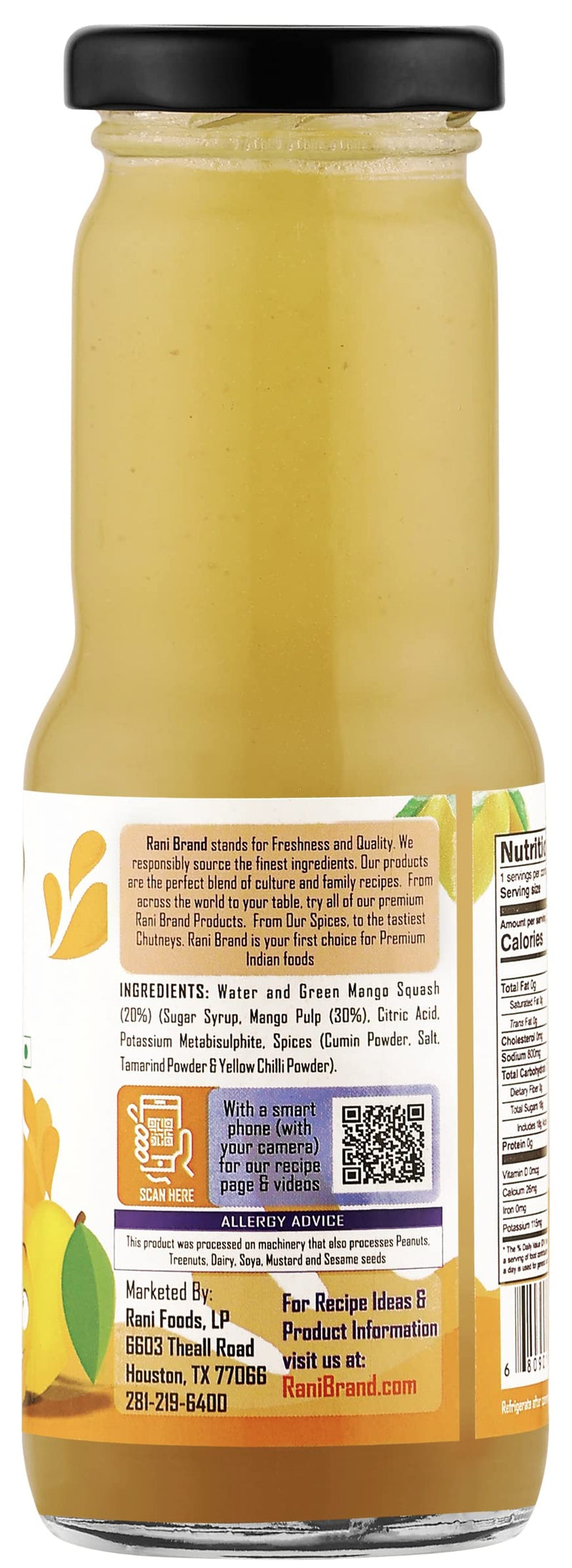 Rani Raw Mango 6.7 fl oz (200 ml) Glass Bottle, Pack of 2 ~ Indian Fruit Beverage | Vegan | Gluten Free | NON-GMO | Indian Origin