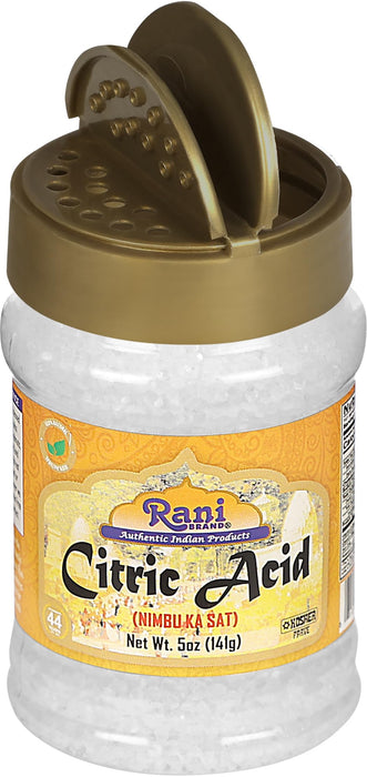 Rani Citric Acid Powder, Food Grade (Limbu Ka Ful) 5oz (141g) PET Jar ~ Used for Cooking, Bath Bombs, Cleaning | Gluten Friendly | Kosher | Indian Origin