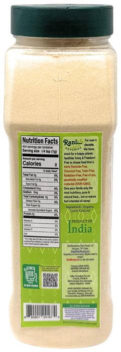Rani Organic Ground Garlic (Lahsun Powder) 16oz (1lb) 454g PET Jar ~ All Natural | Gluten Friendly | Vegan | NON-GMO | Kosher | No Salt or fillers | Indian Origin | USDA Certified Organic