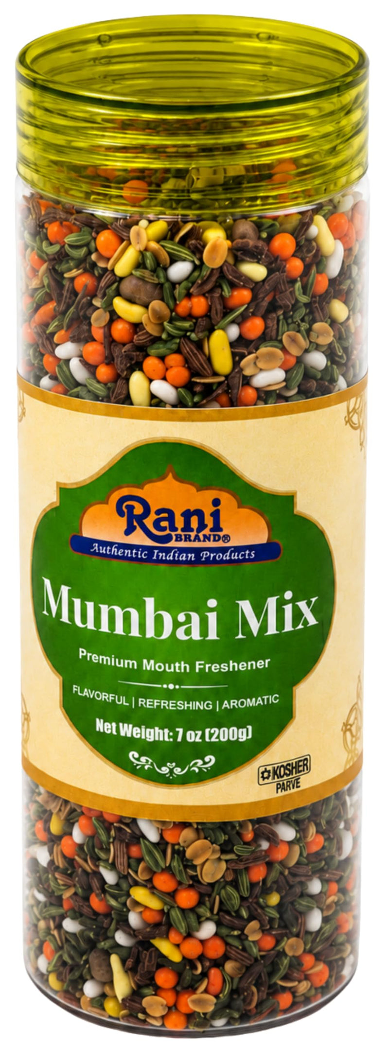 Rani Mumbai Mix (Premium Mouth Freshener) 7oz (200g) PET Jar, After meal Candy ~ Indian Tasty Treats | Vegan | Gluten Friendly | NON-GMO | Indian Origin