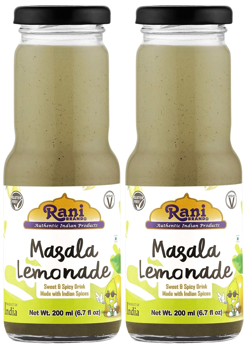 Rani Masala Lemonade 6.7 fl oz (200 ml) Glass Bottle, Pack of 2 ~ Indian Fruit Beverage | Vegan | Gluten Free | NON-GMO | Indian Origin