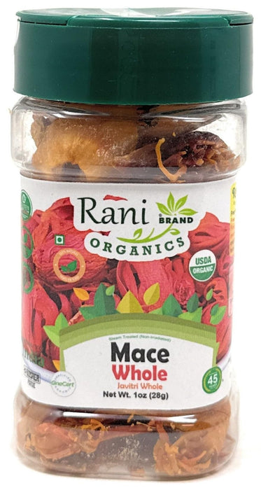 Rani Organic Mace Whole (Javathri), Spice 1oz (28g) PET Jar ~ All Natural | Vegan | Gluten Friendly | NON-GMO | Kosher | Indian Origin | USDA Certified Organic