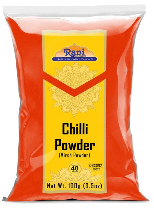 Rani Chilli Powder (Mirchi) Ground Indian Spice 3.5oz (100g) ~ All Natural, Salt-Free | Vegan | No Colors | Gluten Friendly | NON-GMO | Kosher | Indian Origin