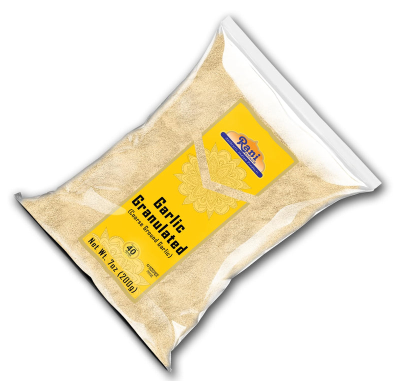 Rani Granulated Garlic (Coarse Ground Garlic) 7oz (200g) ~ All Natural | Gluten Friendly | Vegan | NON-GMO | Kosher | No Salt or fillers | Product of USA