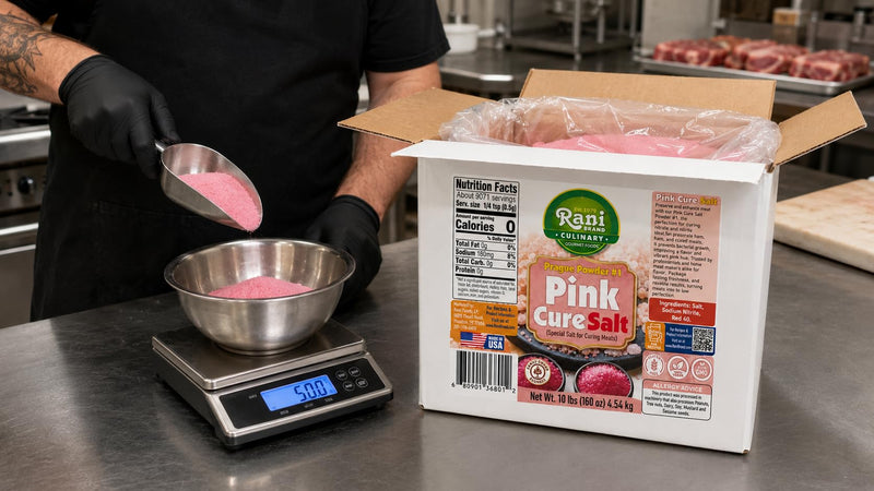 Rani Pink Cure Salt (Special Salt for Curing Meats) 160oz (10lbs) 4.54kg Bulk Box ~ Gluten Free | NON-GMO | Kosher | Vegan | Product of USA