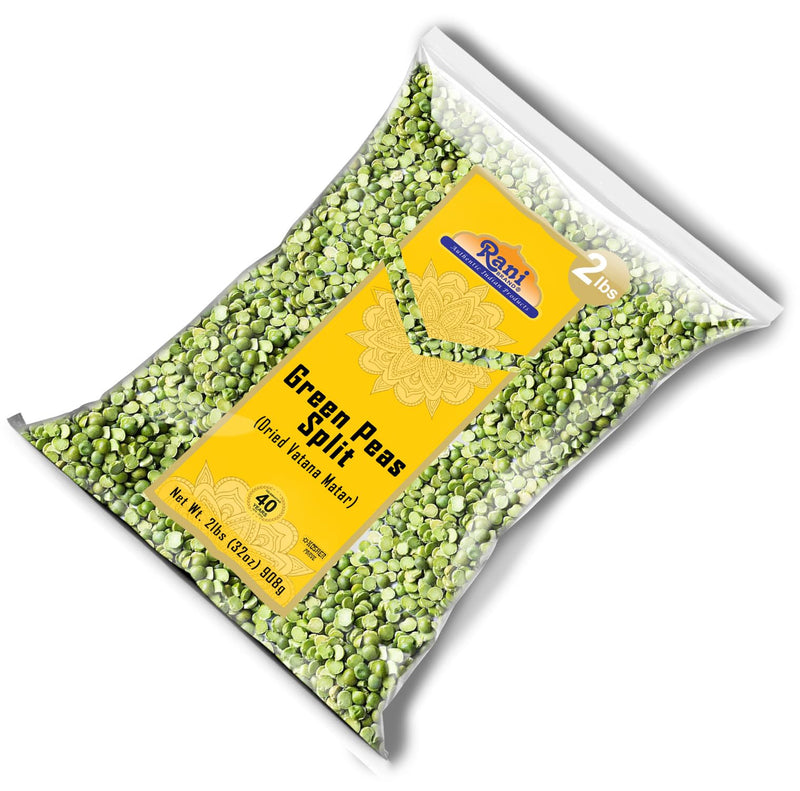 Rani Green Peas Split, Dried (Vatana, Matar) 32oz (2lbs) 907g ~ All Natural | Kosher | Vegan | Gluten Friendly | Product of USA