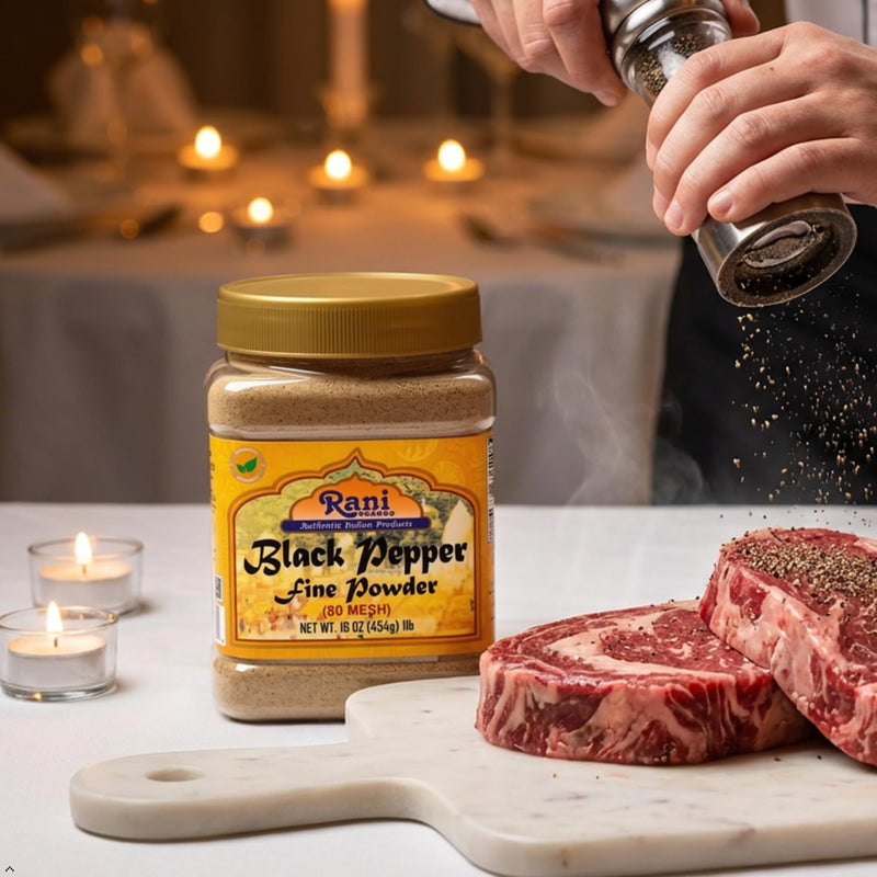 Rani Black Pepper Fine Powder 80 Mesh, 16oz (1lb) 454g PET Jar ~ Gluten Friendly | Non-GMO | All Natural
