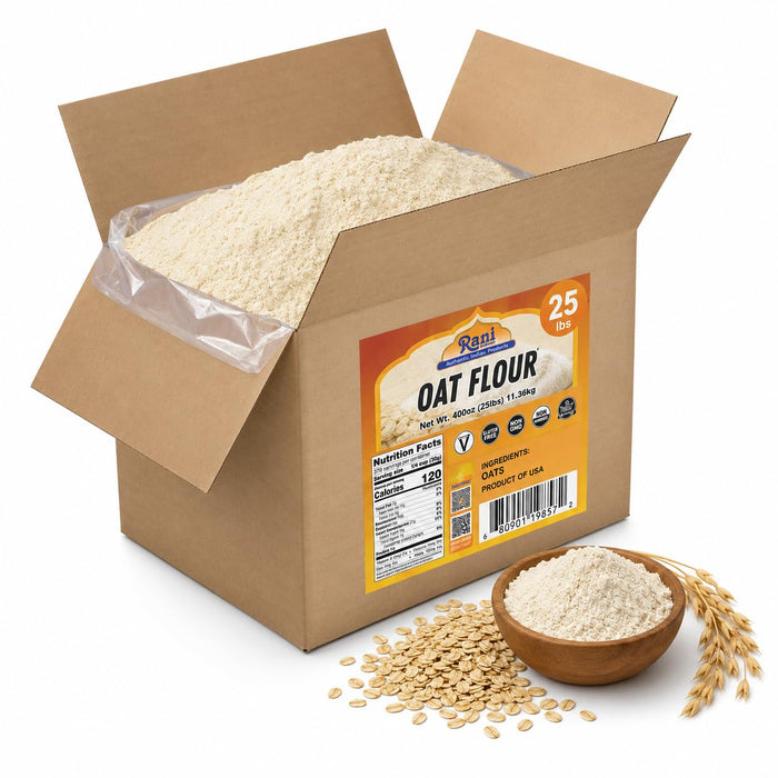 Rani Oat Flour 400oz (25lbs) 11.36kg Bulk Box~ All Natural | Gluten Free | NON-GMO | Kosher | Vegan | Product of USA