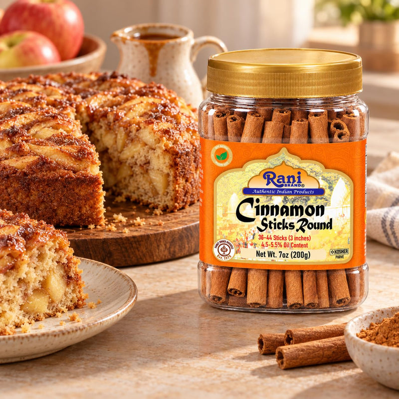 Rani Cinnamon Sticks 7oz (200g) PET Jar - 36-44 Sticks - Strong Aroma, Perfect for Baking, Cooking & Beverages | 3+ Inches Length - Cassia Saigon Cinnamon from Vietnam | Kosher