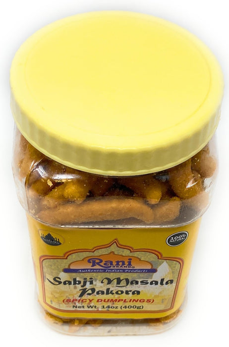 Rani Sabji Masala Pakoda (Plain Spicy Dumplings) 14oz (400g) PET Jar ~ All Natural | Vegan | No Preservatives | No Colors | Gluten Friendly | Indian Origin
