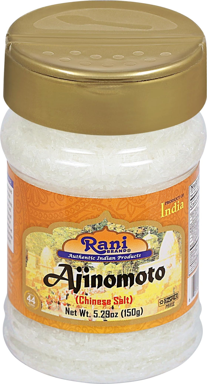 Rani Ajinomoto (Chinese Salt) 5.29 (150g) PET Jar ~ Umami Seasoning, Perfect for stir-frying, roasting, soups, salads & dressings | Gluten Friendly | Vegan | NON-GMO | Kosher | Indian Origin
