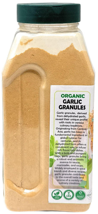 Rani Organic Granulated Garlic (Lahsun Granules) 16oz (1lb) 454g PET Jar ~ All Natural | Gluten Friendly | Vegan | NON-GMO | Kosher | No Salt or fillers | Product of USA | USDA Certified Organic