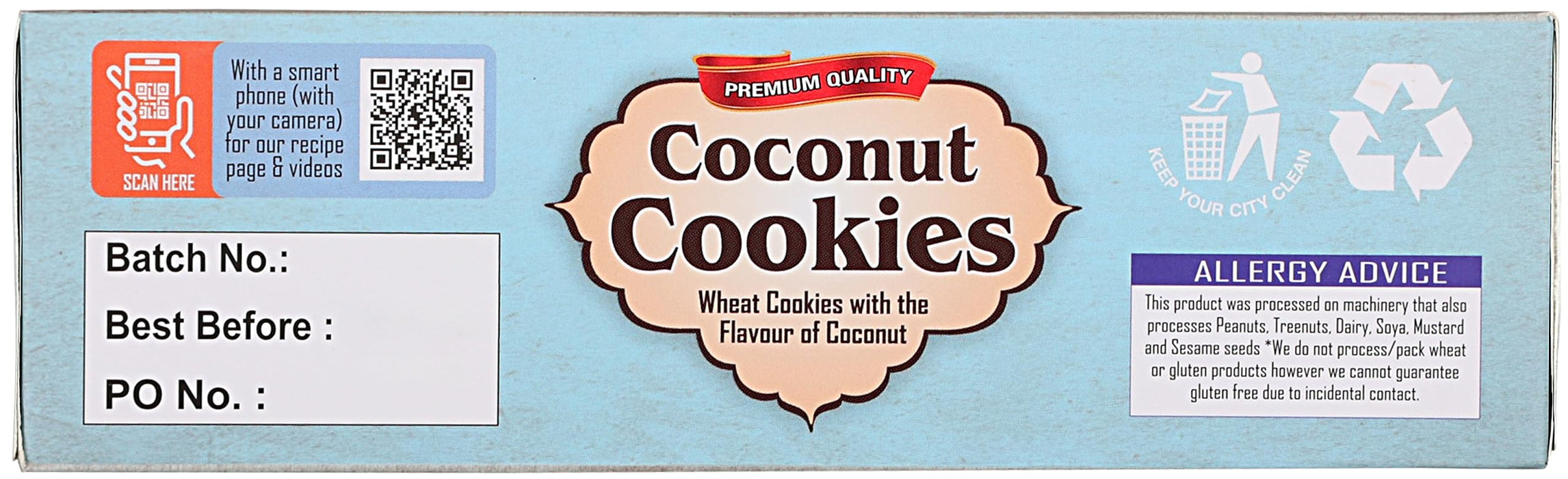 Rani Coconut Cookies (Wheat Cookies with the Flavor of Coconut) 14oz (400g) Pack of 3+1 FREE, Premium Quality Indian Cookies ~ Vegan | Non-GMO | Indian Origin