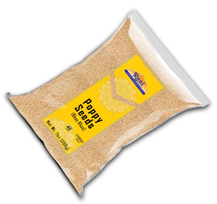 Rani White Poppy Seeds Whole (Khus Khus) Indian Spice 7oz (200g) ~ All Natural | Vegan | Gluten Friendly | NON-GMO | Kosher | Indian Origin