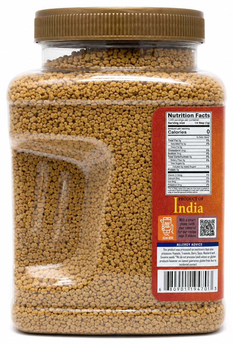 Rani Fenugreek (Methi) Seeds Whole 3lb (49oz) 1.38kg Bulk PET Jar, Trigonella foenum graecum ~ All Natural | Vegan | Gluten Friendly | Non-GMO | Kosher | Indian Origin, used in cooking & Ayurvedic