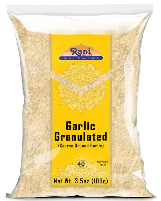 Rani Granulated Garlic (Coarse Ground Garlic) 3.5oz (100g) ~ All Natural | Gluten Friendly | Vegan | NON-GMO | Kosher | No Salt or fillers | Product of USA