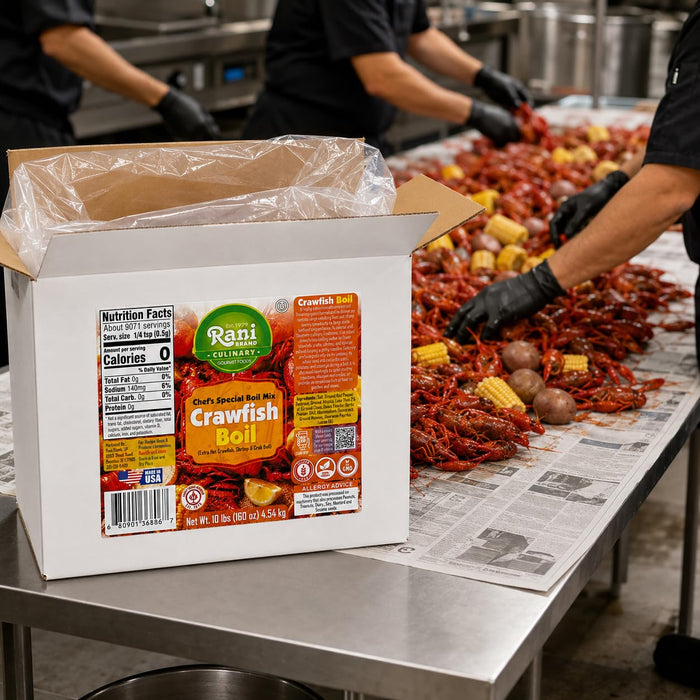 Rani Crawfish Boil (Extra Hot Crawfish, Shrimp & Crab Boil) 160oz (10lbs) 4.54kg Bulk Box ~ Gluten Free | NON-GMO | Kosher | Vegan | Product of USA