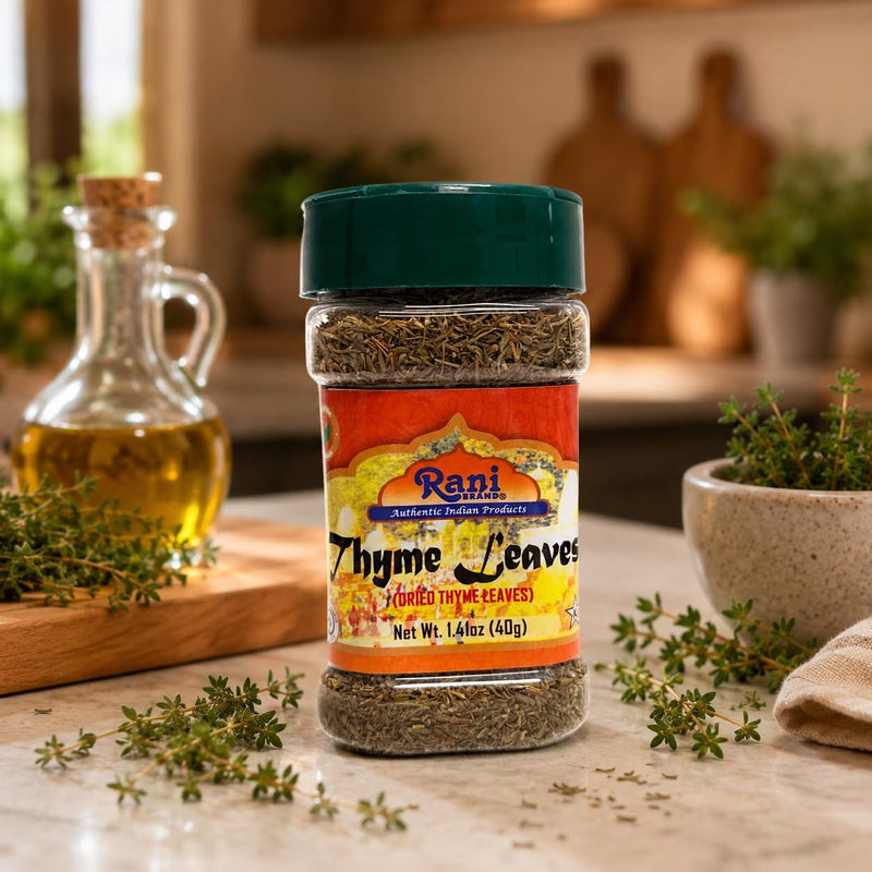 Rani Dried Thyme Leaves 1.94oz (55g) PET Jar ~ All Natural | Gluten Friendly | NON-GMO | Kosher | Vegan | Indian Origin