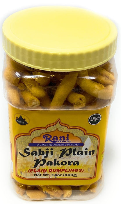 Rani Sabji Pakoda (Plain Dumplings) 14oz (400g) PET Jar ~ All Natural | Vegan | No Preservatives | No Colors | Gluten Friendly | Indian Origin