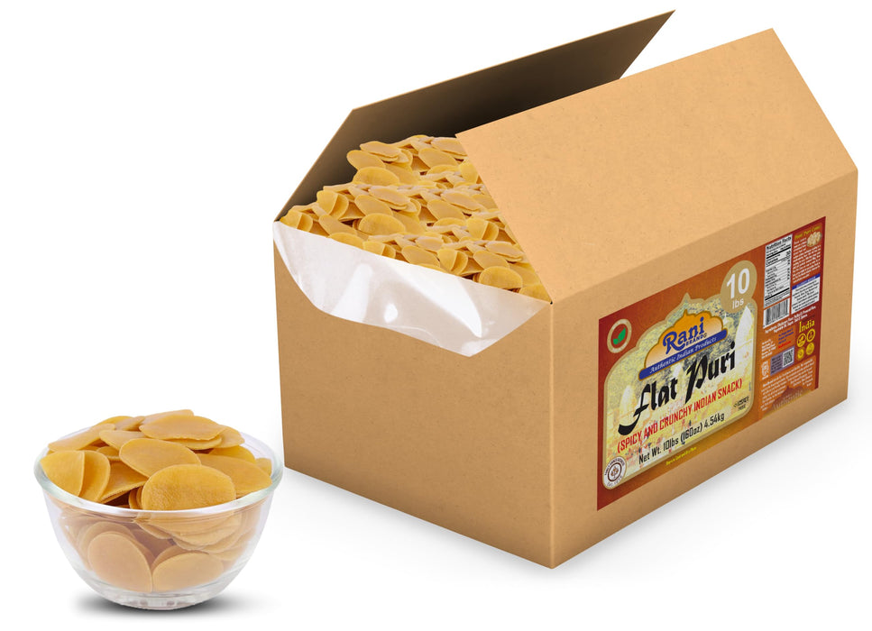 Rani Pani Puri Coins 160oz (10lbs) 4.54kg 1650-1660 Coins Bulk Box ~ Uncooked, Microwaveable wheat and Semolina Coins ~ All Natural | Vegan | NON-GMO | Kosher | Indian Origin