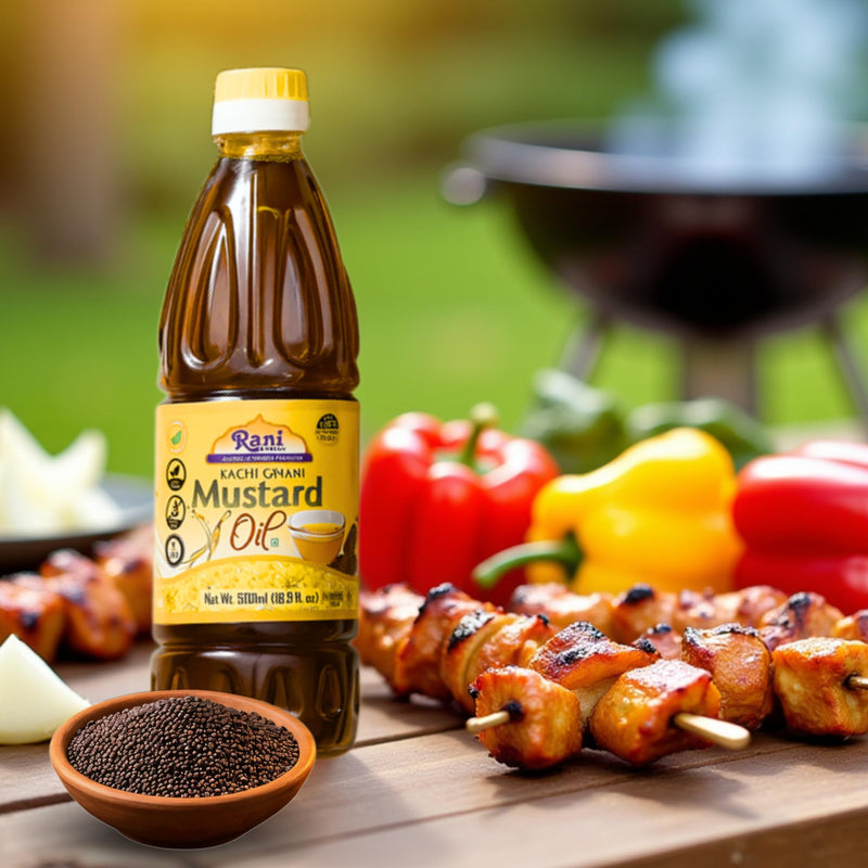 Rani Mustard Oil (Kachi Ghani) 16.9 Ounce (500ml) NON-GMO| Kosher | Gluten Free | Vegan | 100% Natural
